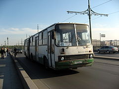 Ikarus 280.33O СПб ГУП «Пассажиравтотранс» на Троицком мосту, социальный маршрут № 49, 2008 год