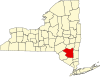 State map highlighting Ulster County