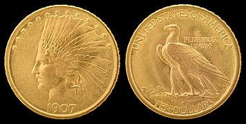 NNC-US-1907-G$10-Indian Head (no motto)