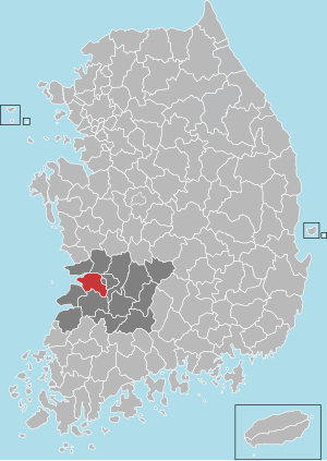 Localização de Gimje na Coreia do Sul