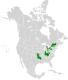 Aire de répartition du Fouille-roche gris