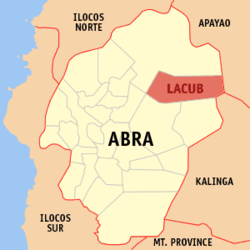 Map of Abra with Lacub highlighted
