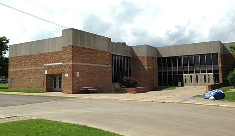 Main entrance to Rootstown High School, June 2015