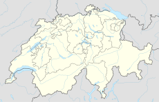 map of Switzerland with a green dot showing the location of St. Moritz in the south-east corner of the country