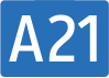 Motorway A21 shield}}