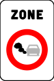 Sign indicating the start of a low-emission zone in Belgium