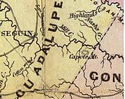 Map of Capote, Texas (present-day Leesville) in 1856