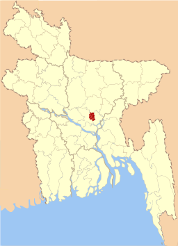 Dhakas läge i Bangladesh,