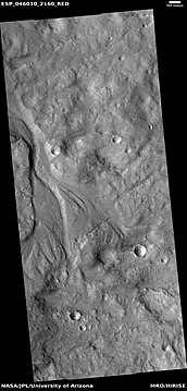 Wide view of channels, as seen by HiRISE under HiWish program