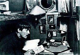 N. V. Pinegin in his cabin on the ship "St. Foka"