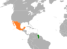 Location map for Guyana and Mexico.