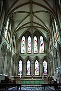Early English lancet windows, built 1234, east end of Southwell Minster, Nottinghamshire, England