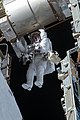 Glover conducting his first EVA during ISS Expedition 64