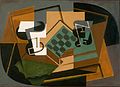 Juan Gris, Damier, verre et assiette, 1917[17]