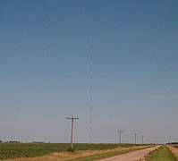 KVLY tower from a distance of about one mile (1.6 km)