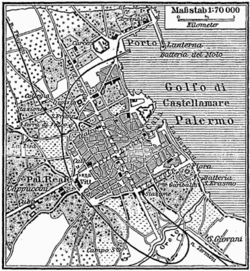 Carte de la ville de Palerme à la fin du XIXe siècle