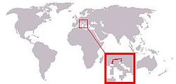 Mapa de distribución en los Alpes