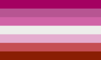 Pink lesbian flag with colors derived from the lipstick lesbian flag. (Designer unknown.)