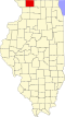 State map highlighting Stephenson County