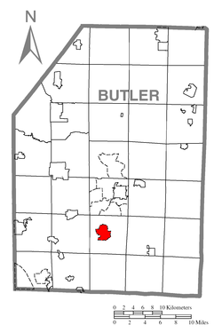 Location within Butler County