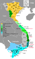 Đại Việt's gradual conquest of Champa (modern day South Vietnam)