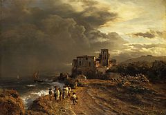 Retreating Storm on the Italian Coast. Private collection.