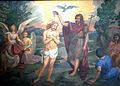 St. John the Baptist baptizes Jesus in the Jordan; painting by Giorgetti di Assisi