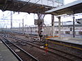 駅に隣接する東京メトロ鷺沼検車区（2008年4月）
