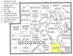 Location of Salem Township in Sedgwick County