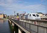 Tåg på järnvägsbron över Söderström 2009