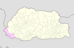 Map of Samtse district in Bhutan
