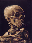 Skull of a Skeleton with Burning Cigarette, oil on canvas, 1885. Is this an act of sarcasm, defiance or fear or an example of Surrealism before its time? [15]