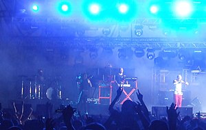 The Prodigy in 2009 performing at the Cokelive Festival, Romania