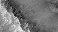 Gullies in Arandas, as seen by CTX camera. Note: this is an enlargement of the previous photo.