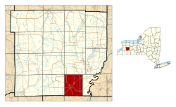 Location within Wyoming County and New York