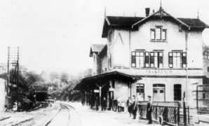 Feuerbach station after reconstruction in 1871–1872 with the Prag Tunnel in the background