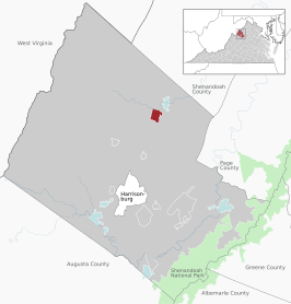 Location of Broadway within Rockingham County