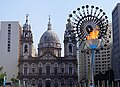 The Rio 2016 public cauldron in downtown Rio de Janeiro