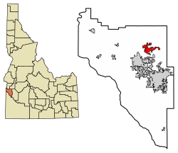 Location of Middleton in Canyon County, Idaho.