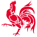 Coq hardi rouge qui est le symbole de plus emblématique de la Wallonie[15].