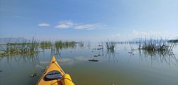 Kayaking in lake Cuitzeo