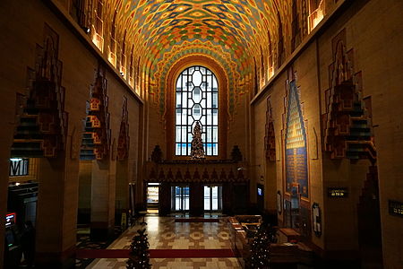 Lower lobby of the Guardian Building in Detroit by Wirt Rowland (1929)