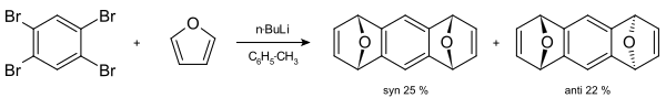 diaryne reaction with furan