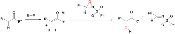 Enolate oxidation by sulfonyloxaziridine