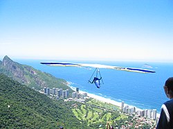 Vista aérea a partir do morro da Pedra Bonita.