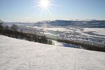 Hemavan, sedd från Mellanbacken år 2009.