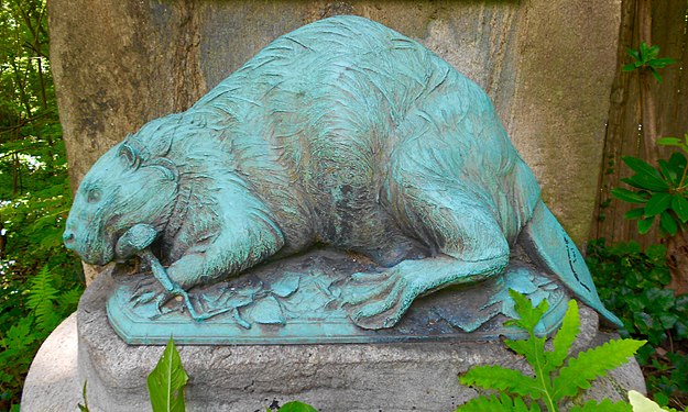 Beaver sculpture in Rose Valley, Pennsylvania