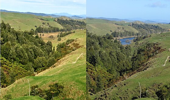 Views from Plateau Rd when dry (7 June 2014) and wet (23 July 2014).