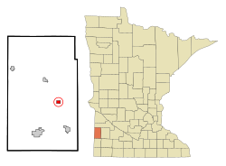 Location of Arco within Lincoln County, Minnesota