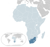 Map of the South Africa within Africa.